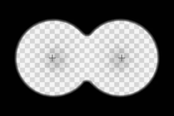 Binocular viewfinder screen with white transparent background and marks — 图库矢量图片