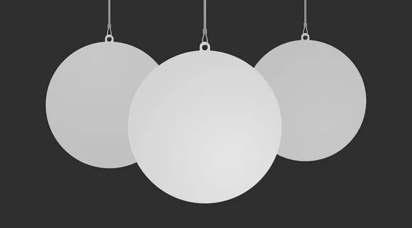 Set of circle danglers hanging from ceiling realistic mockup — ストックベクタ