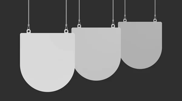 Pennant dangler hanging from ceiling realistic mockup set — Wektor stockowy