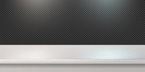 White steel countertop, empty shelf. Vector realistic mockup — Image vectorielle