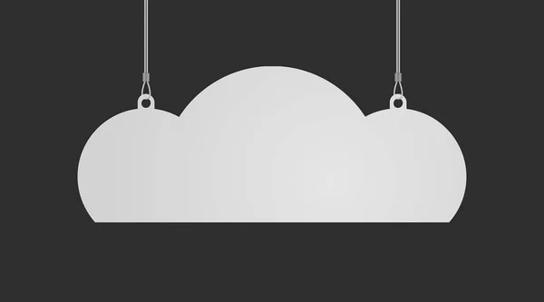 Cloud shaped dangler hanging from ceiling realistic mockup — Vettoriale Stock