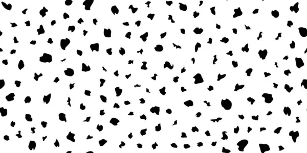 子犬ダルマチアの毛皮の黒と白のシンプルなシームレスなパターン — ストックベクタ