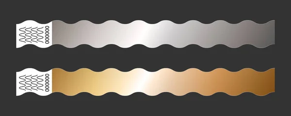 Metaalgoud, en zilver gebogen papieren armband — Stockvector