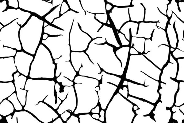 Сухая белая почва с черными трещинами бесшовной текстуры — стоковый вектор