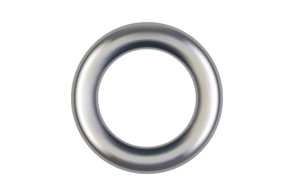 Μεμονωμένο ρεαλιστικό μεταλλικό ασημένιο δαχτυλίδι grommet για λάβαρο — Διανυσματικό Αρχείο