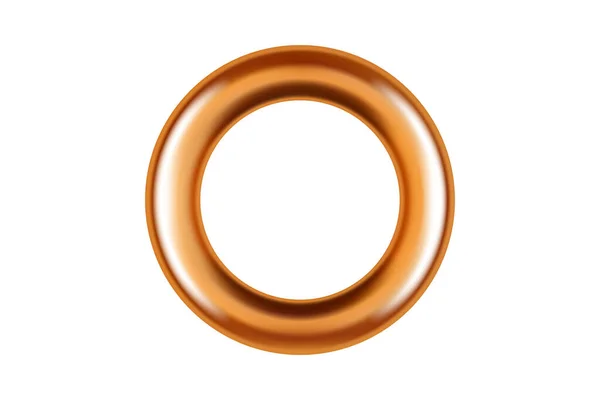 Изолированное реалистичное металлическое кольцо из латуни для баннера — стоковый вектор