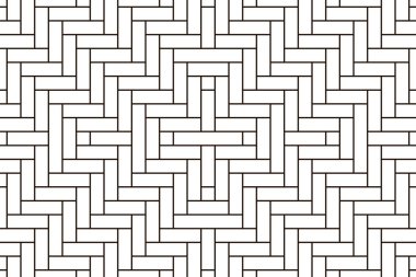 Rattan kafes sepeti, dikişsiz beyaz ve siyah desenli.