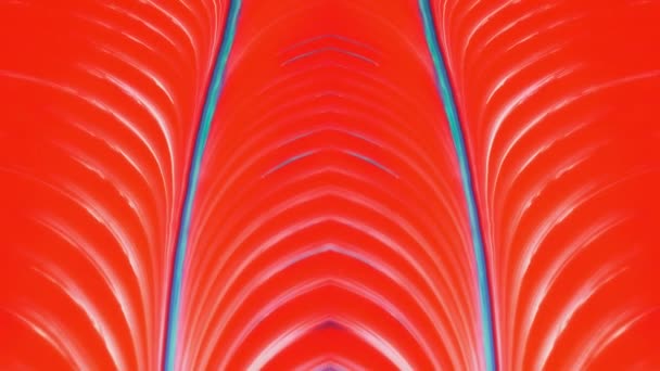 装飾的なパターンを持つ可動ブルーレッドの背景。絵具の流体画. — ストック動画