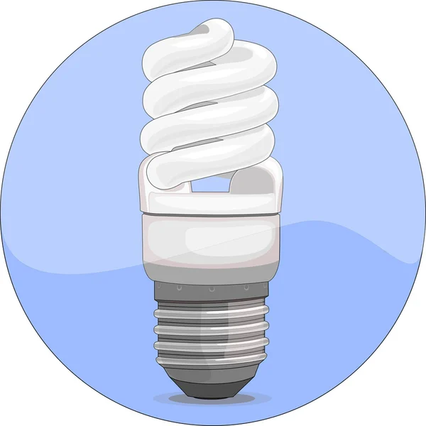 Economical fluorescent light bulb icon — Stock Vector