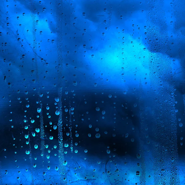 Fondo azul con gotas de texturas y reflejos —  Fotos de Stock