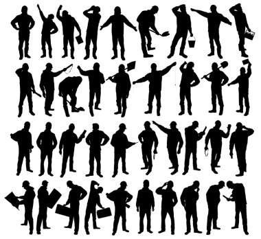 işçilerin Silhouettes