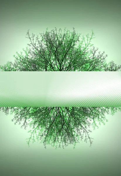 Fondo de rayas verdes con ramas —  Fotos de Stock