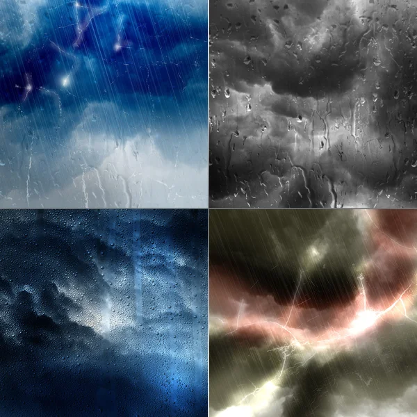 Gray rainy background image set with clouds. — Stock Photo, Image