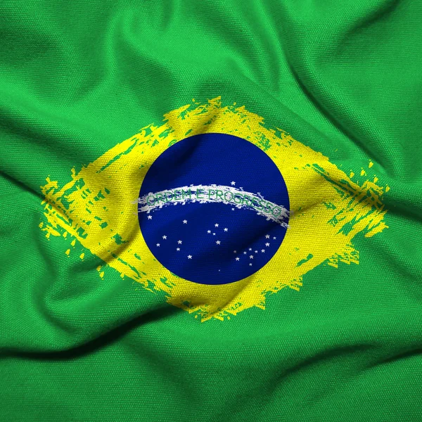 Гранж бразильский флаг — стоковое фото