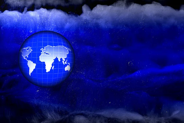 Globe against blue background — Stock Photo, Image