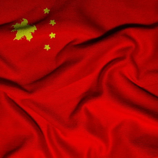 Bandeira da China, acenando a bandeira da China — Fotografia de Stock