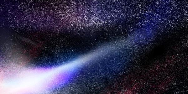 Estrela de fundo com um cometa passageiro, cometa em movimento, batalha estelar, abstração de estrelas — Fotografia de Stock