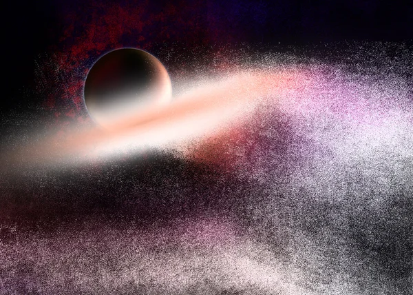 Spațiu cu planeta și nebuloasa — Fotografie, imagine de stoc