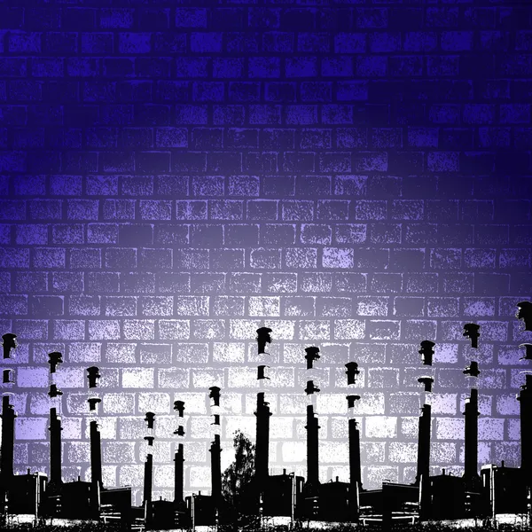 Grunge silhouette, industry background illustration. — Stock Photo, Image