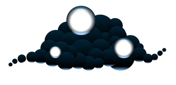Isolerade vektor regnmoln, stiliserade moln, isolerade cumulus moln — Stock vektor