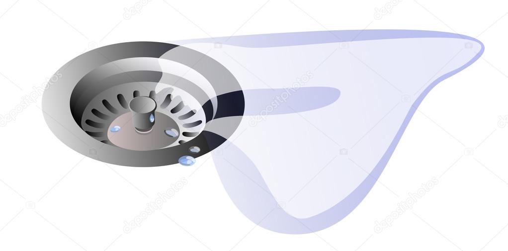 Illustration of the drain in the sink