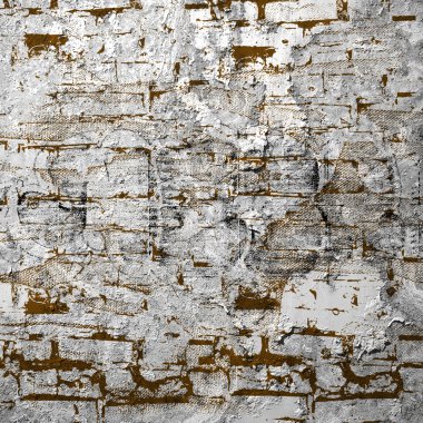 Shabby old brick wall with inscriptions clipart