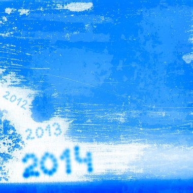 Yeni yıl sayısı ile mavi arka plan