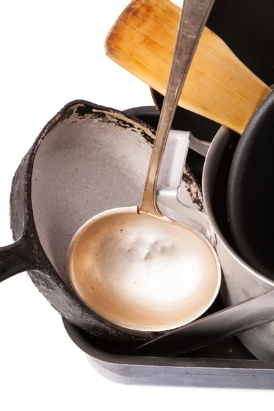 Montão de padaria de cozinha com panela e panela — Fotografia de Stock