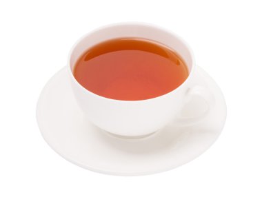 Beyaz arka planda siyah çay
