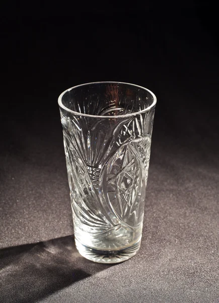 Crystal glass on black background — Stock Photo, Image