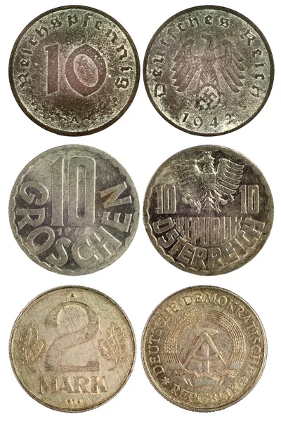 Zeldzame vintage munten van Duitsland — Stockfoto