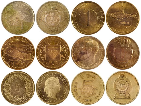 不同国家的复古稀有硬币 — 图库照片