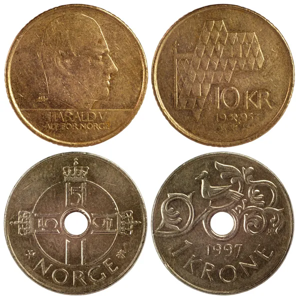 Monedas vintage de norway — Foto de Stock