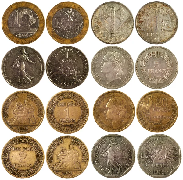 Staré vzácné mince Francie — Stock fotografie