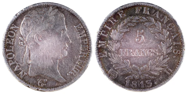 Old antique coin of france 1813 year — Stock Photo, Image