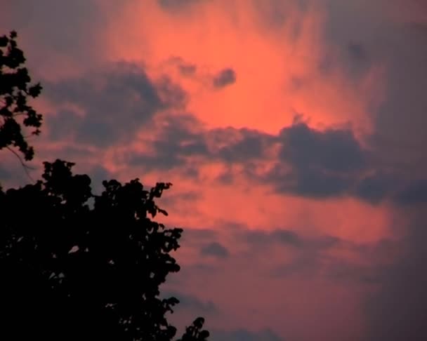 Облака в голубом небе на закате — стоковое видео
