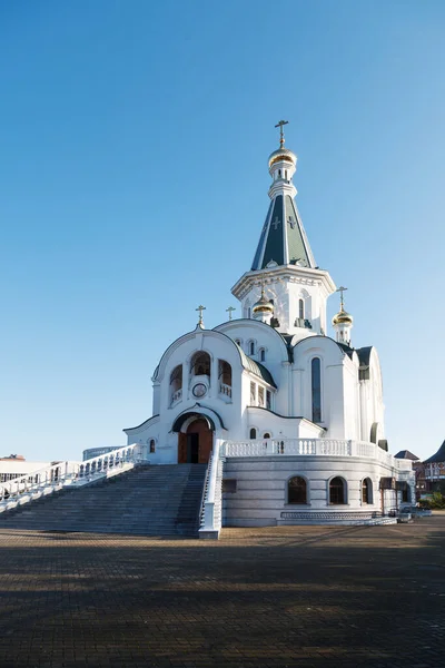 Rusya Nın Kalininingrad Şehrinde Güneşli Yaz Gününde Alexander Nevsky Kilisesi — Stok fotoğraf