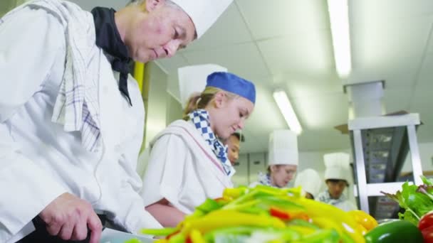 Chefs préparant la nourriture — Video