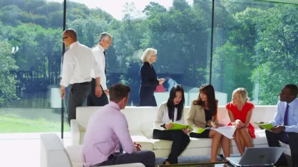 Встреча бизнес-команды в офисе — стоковое видео