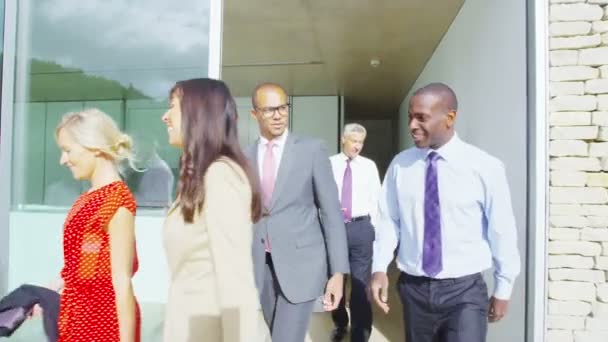 Diverso grupo de negocios en reunión al aire libre — Vídeo de stock