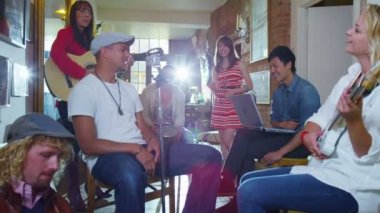 Funky hipster arkadaş grubu