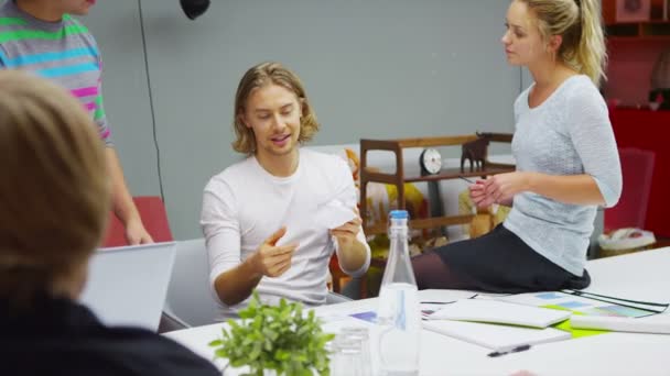 Diseñadores trabajando en el proyecto — Vídeo de stock