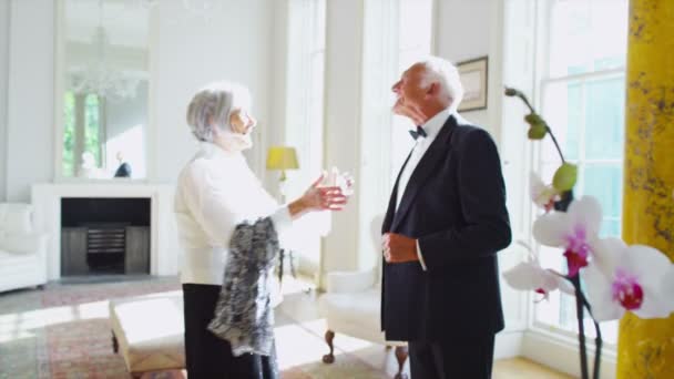Seniorenpaar in Abendgarderobe — Stockvideo