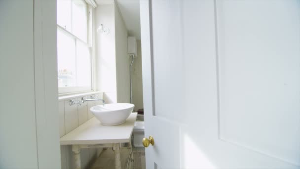 Elegant bathroom in a stylish — Stock Video