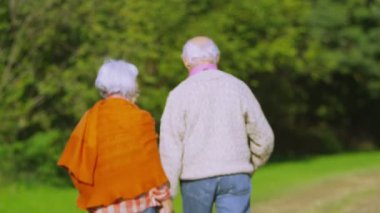 kırsal kesimde kıdemli çift yürümek