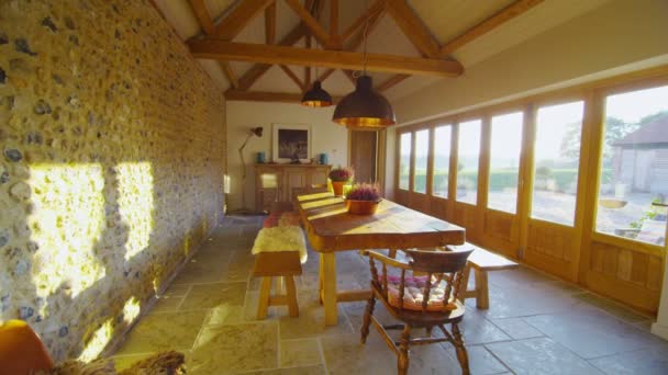 Dining area in stylish country home — Stock Video