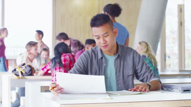 Groupe d'étudiants dans la zone de café — Video