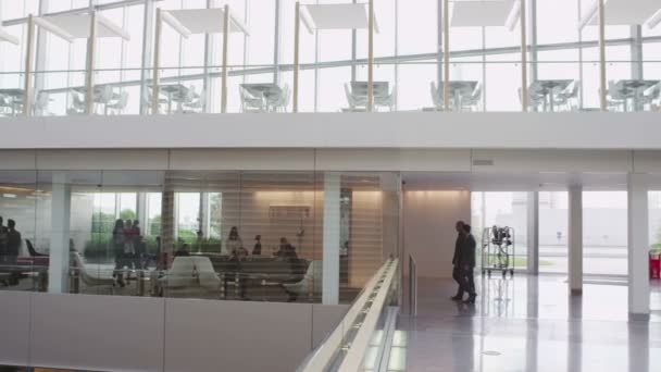 Business group in reception area — Stock Video