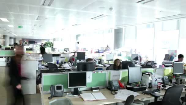 Busy office workers working together — Stock Video