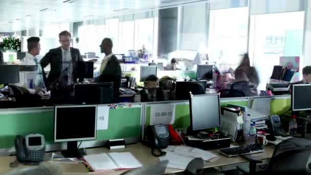 Busy office workers working together — Stock Video